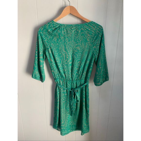 Banana Republic green and beige patterned dress Size 2 - Picture 2 of 8